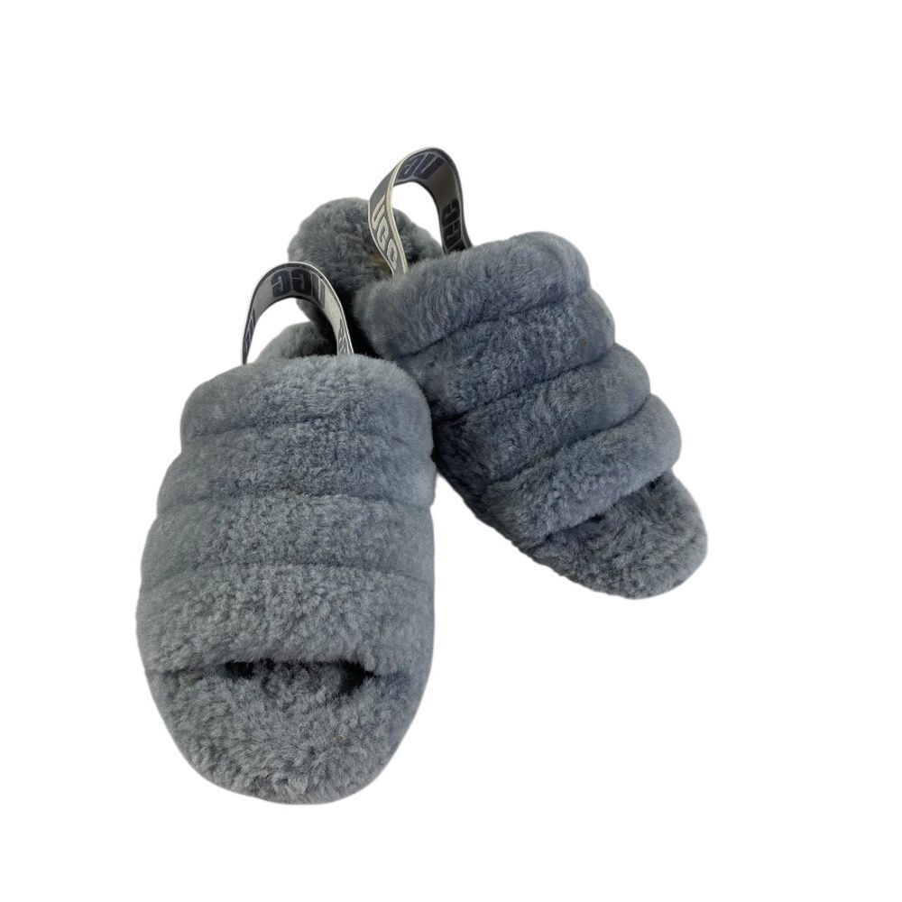 UGG Womens 8 Classic Fluff Yeah slippers blueish gray
